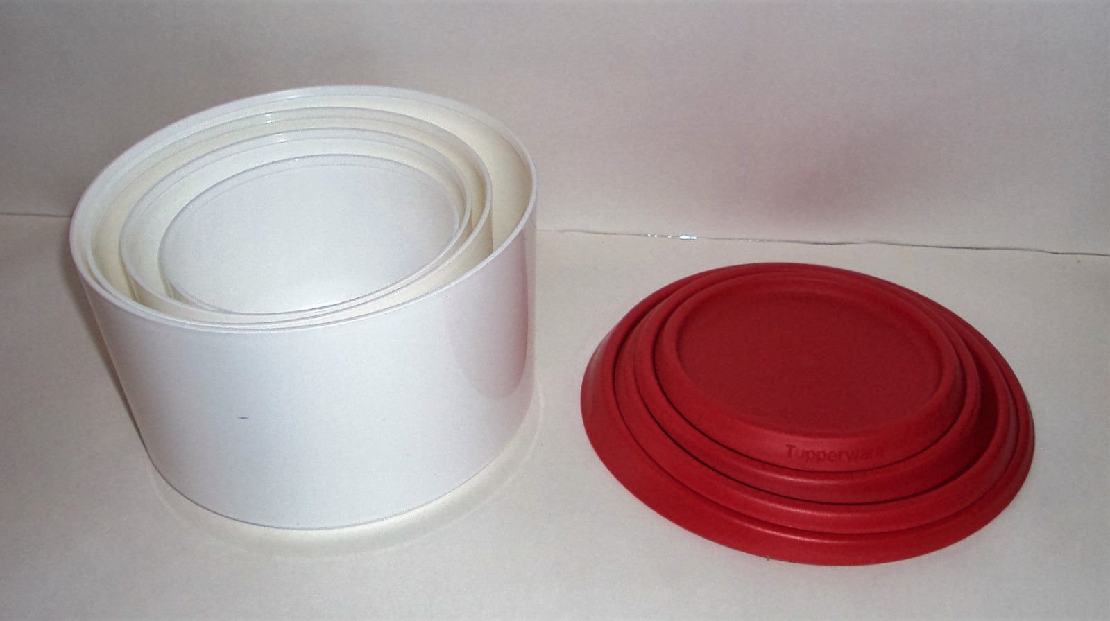 Amazon.com: Tupperware Set of 4 Topper Canister with Red Seals